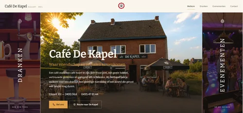 Website Café De Kapel in Ezaart, Mol
