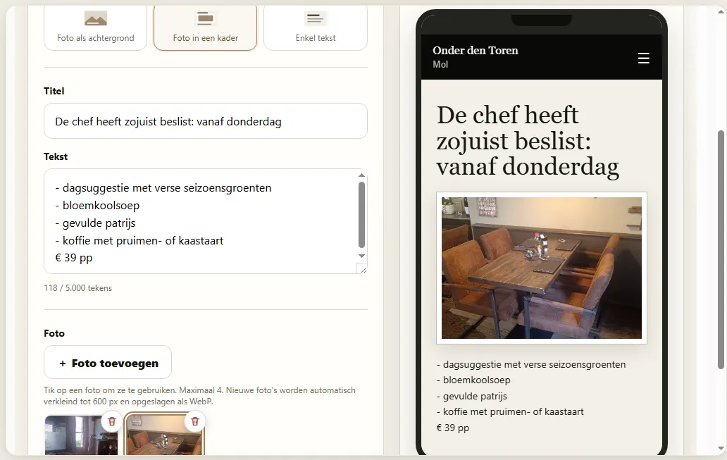 Nieuwe suggesties invoeren in SiteAssist